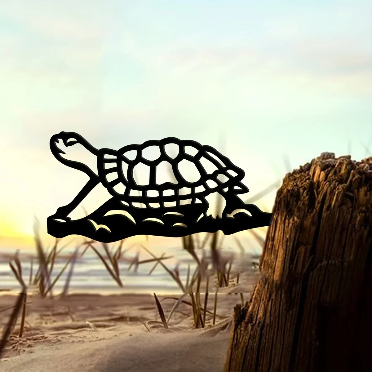 1pc, Metal Turtle Silhouette Animal Sign Cutout Rustic Outdoor Home & Garden Decor Housewarming Gift for Patio Decoration Statue