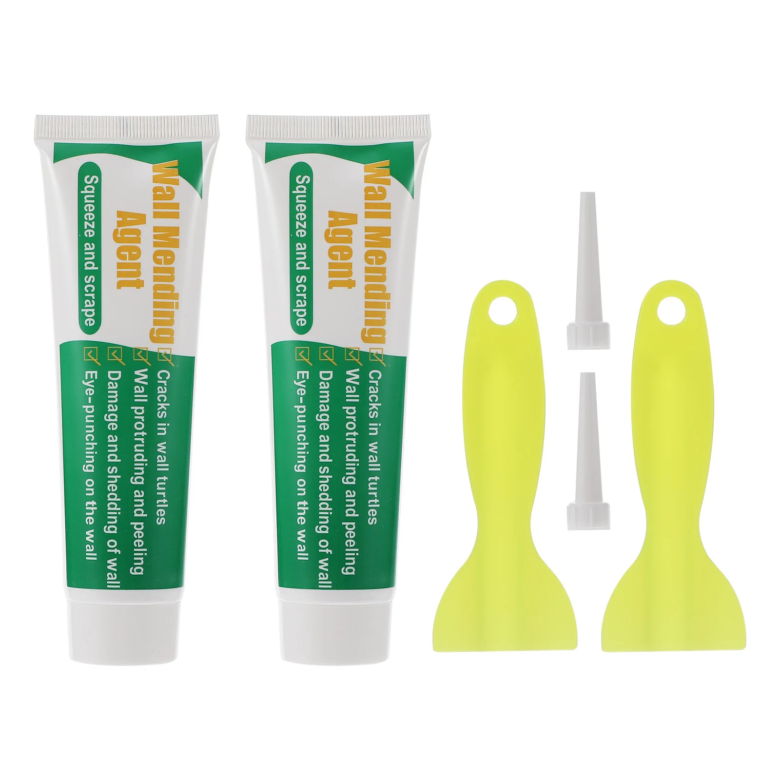 2 set Kit pasta per riparazione parete Bianco resistente allo scrub impermeabile per crepe spazi vuoti Peeling pareti Uso interno esterno Strumento crema per rammendare