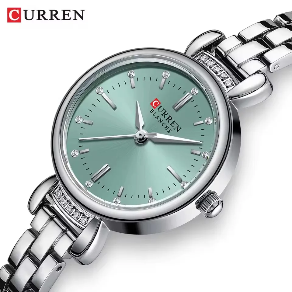 CURREN 9098 Retro Light and Elegant Women's Watch Date Gift Shining Diamond Set Dial Quartz Watch New Style relojes de mujer