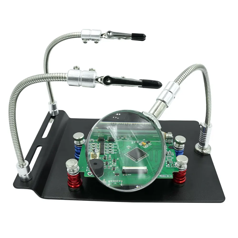 

Магнитный гибкий держатель для пайки PCB с LED-подсветкой и лупой (третья рука)