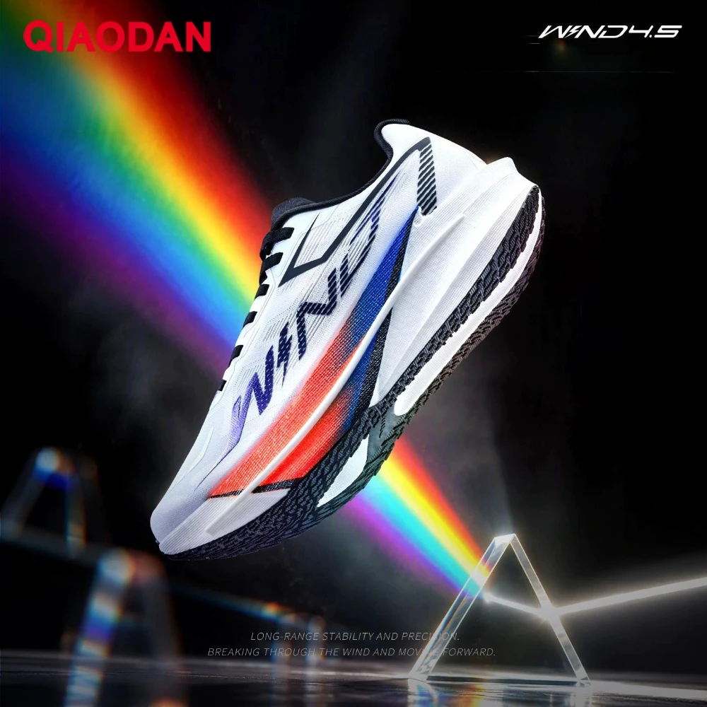 QIAODAN WIND 4.5 Running Shoes Men's 2026 Breathable Mesh Shock Absorption Rebound Support Training Racing Sneakers QDB023264298