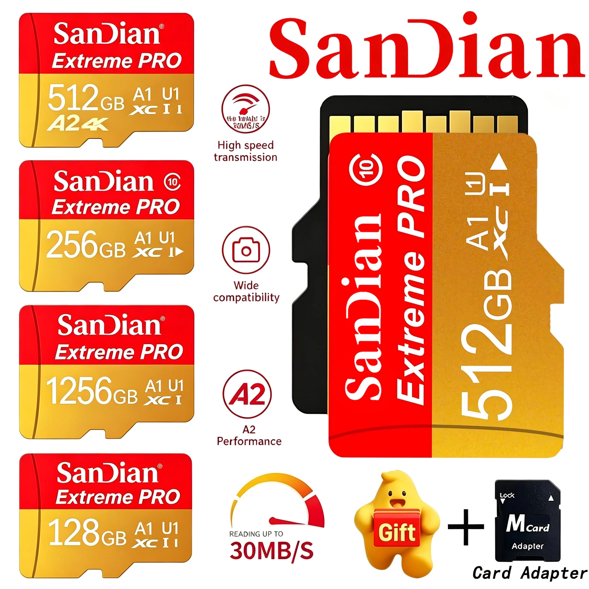 Reliable Micro TF SD Card 256GB 128GB Memory Card 32GB SD Cards 512GB TF Cards U1 V10 U3 for Drone/Driving Recorder/PC Mac