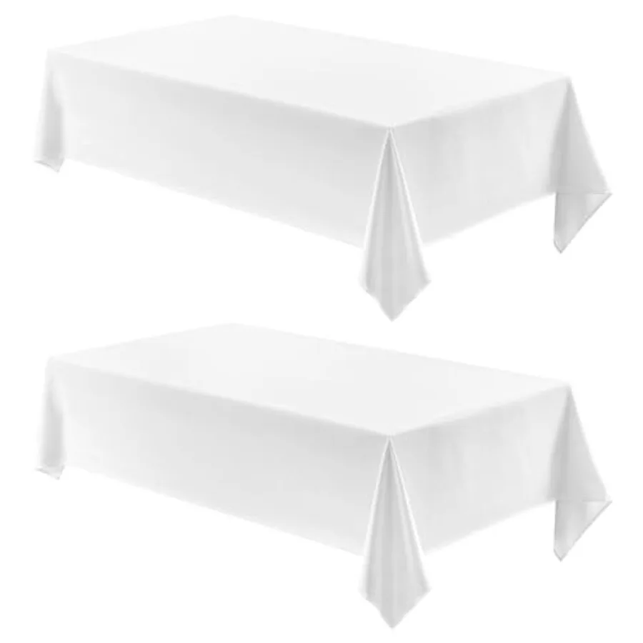 

Набор из 2-х прямоугольных скатертей 60x120 дюймов, водонепроницаемые, не мнущиеся, с текстурой льна, моющиеся, декоративные, из ткани.