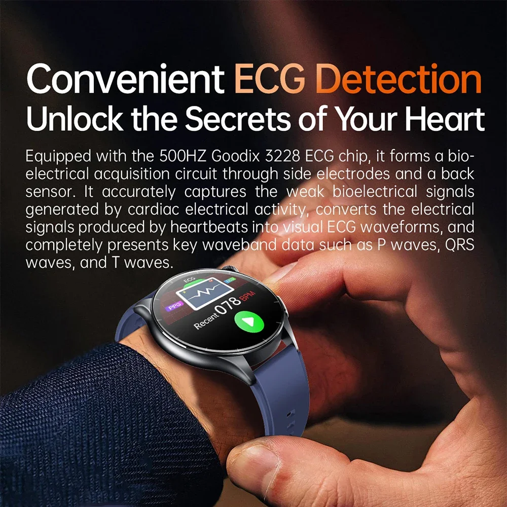 2025 جديد NFC + ECG + PPG الصحة ساعة ذكية BMI الدهون معدل ضربات القلب ضغط الدم ساعة 380mAh BT دعوة IP68 سوار رياضي مقاوم للماء #4