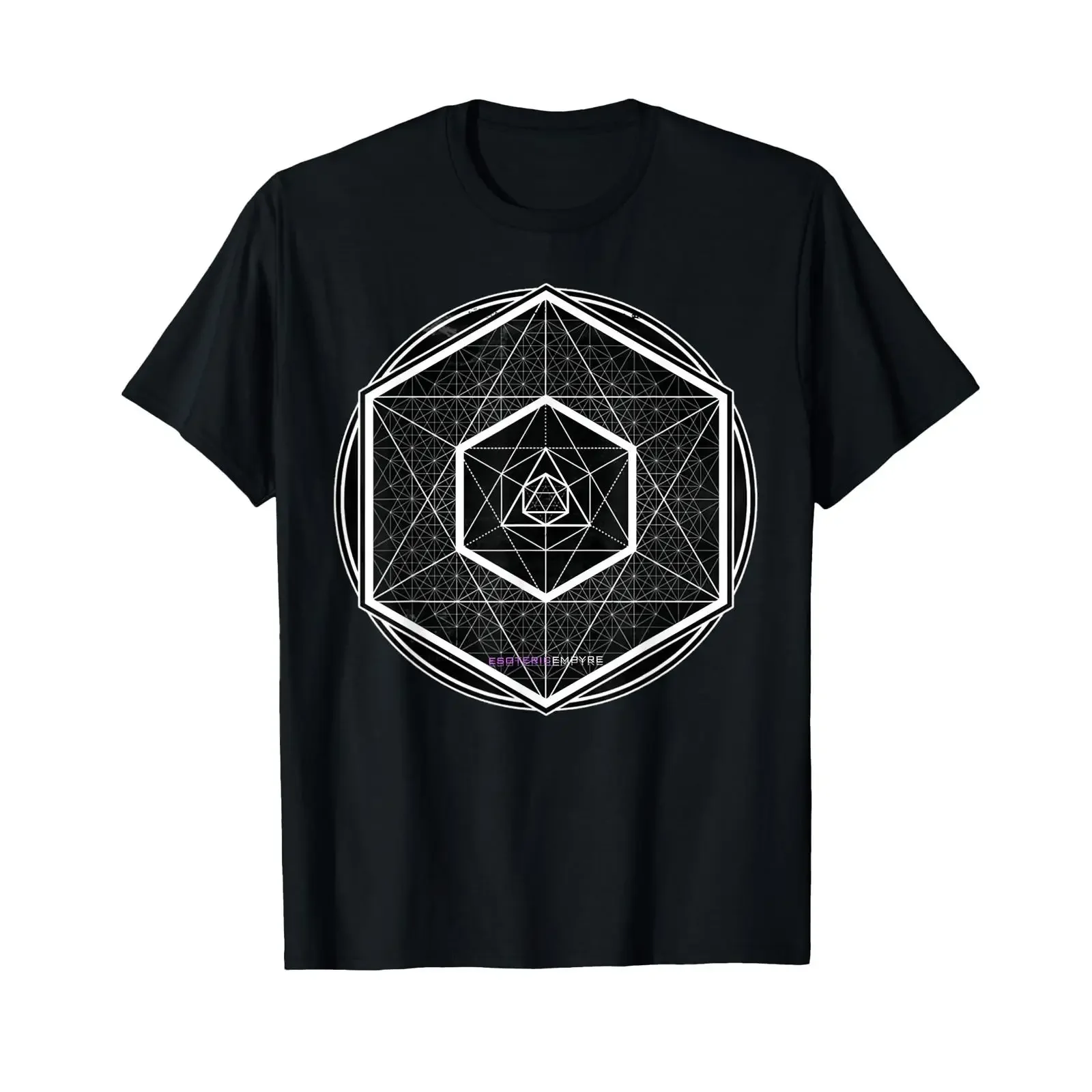 Sacred Geometry Mandala Hexagon Geometric T Shirt vintage Washed designer clothes streetwear Casual Versatile Comfortable Soft
