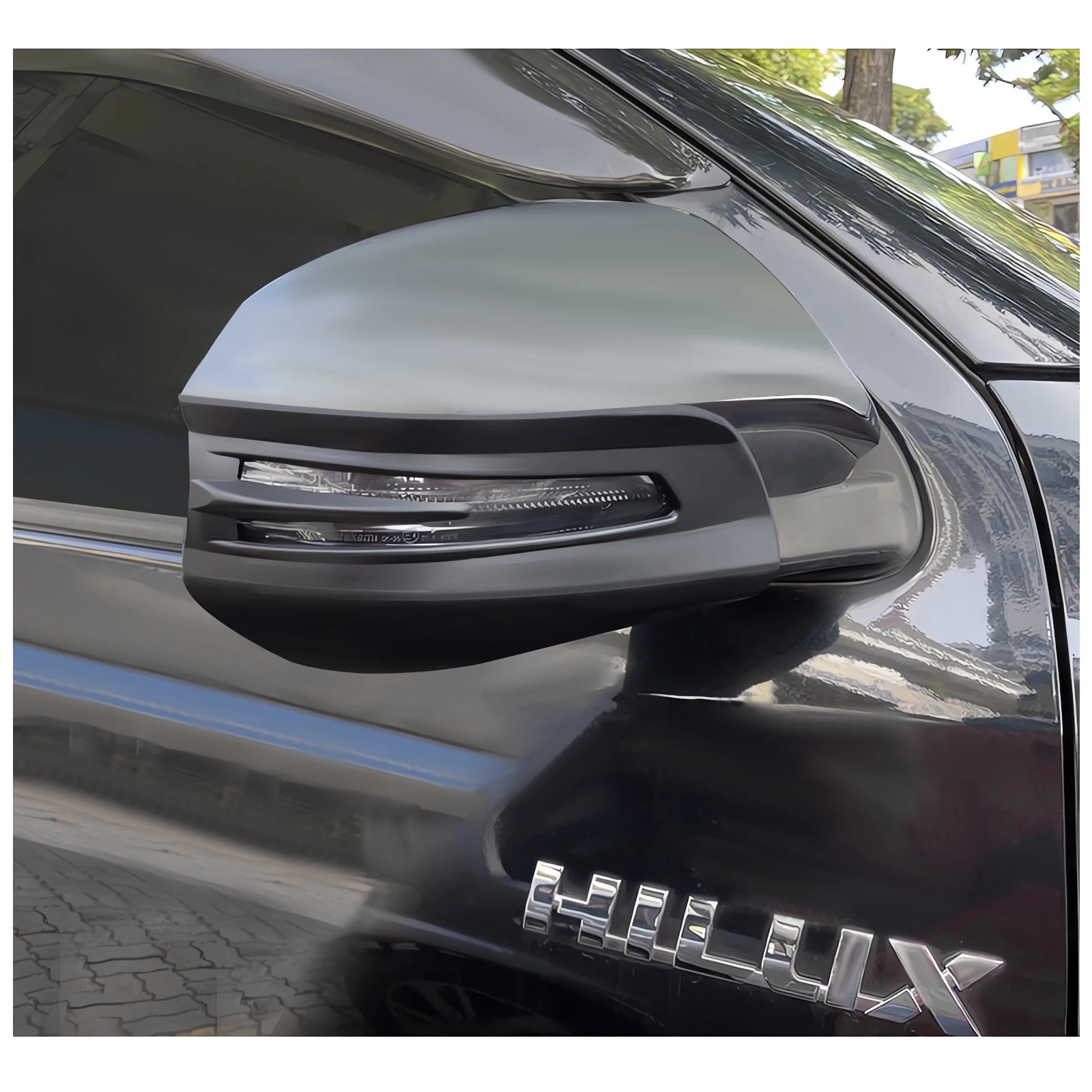 Matte Black Side Mirror Lamp Cover Trim For Toyota Hilux Revo 2015-2024 year Models 4X4 Auto Part Car Styling