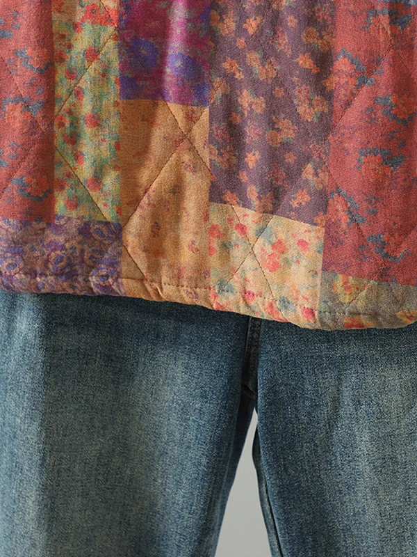 Abrigo de invierno para mujer, corte holgado, algodón, lino, oreja, musgo, encaje bordado, cuello de muñeca, suave, cómodo y versátil