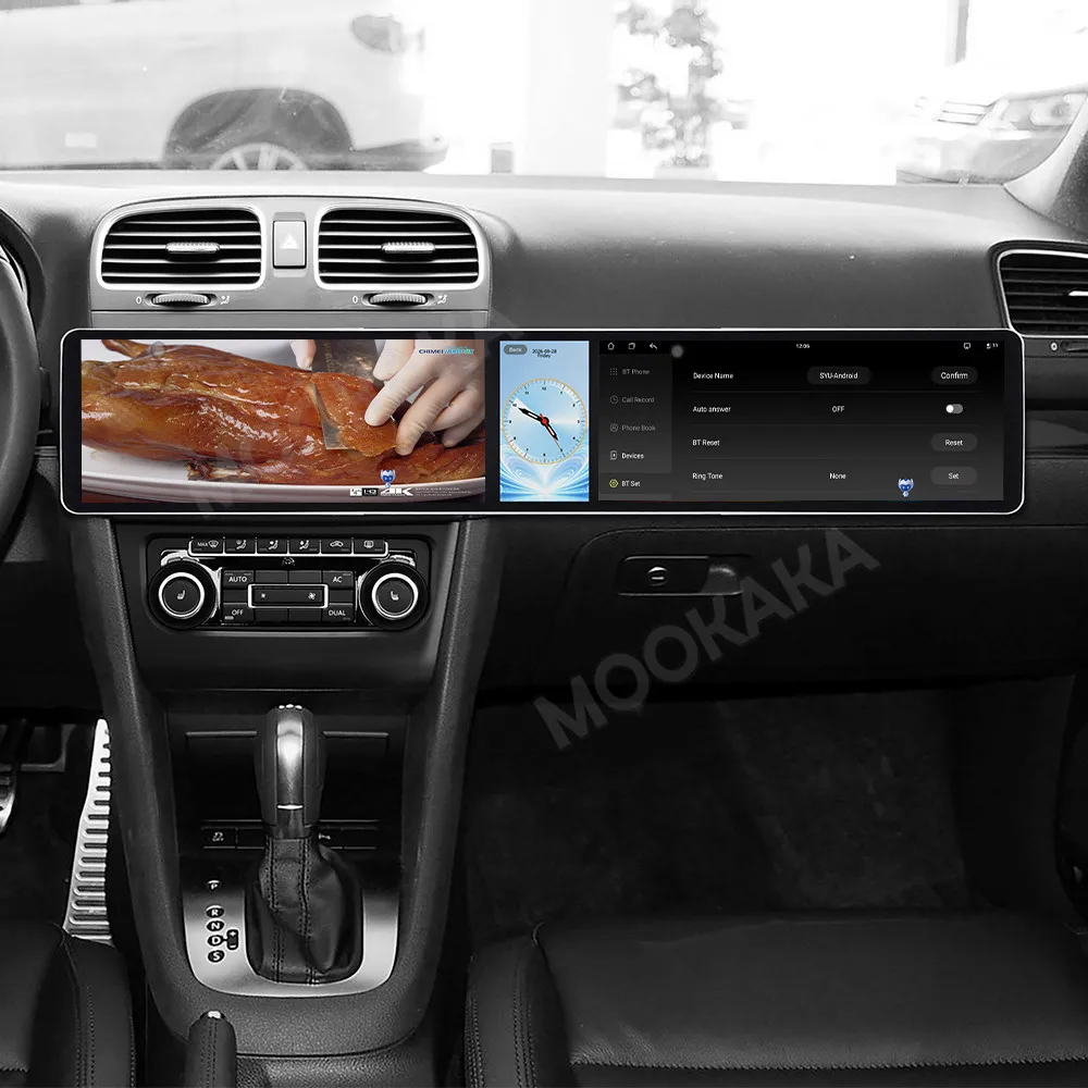 Android 15 Dual 12.3 Inch Triple Screen For Volkswagen Golf 6 MK6 2007-2012 Auto Stereo Radio Multimedia Player GPS CarPlay DSP