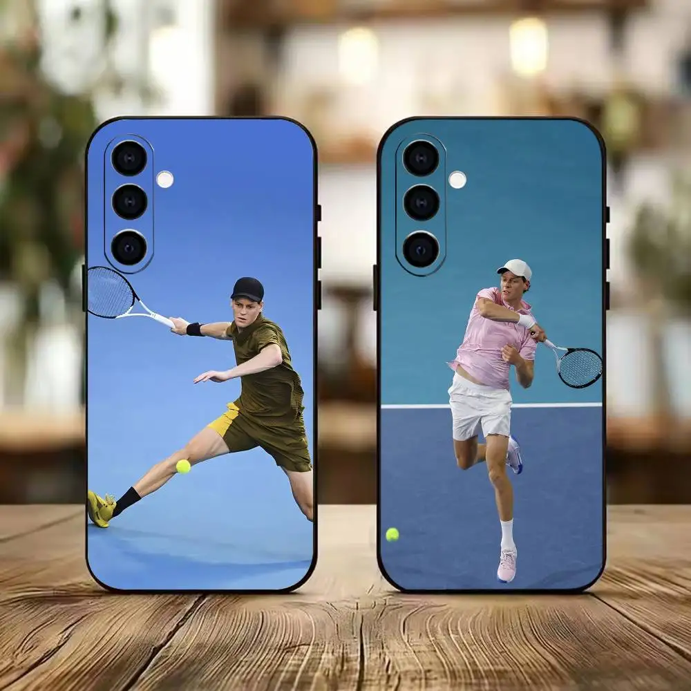 Italian tennis superstar Jannik S-Sinner Black Soft Silicone Phone Case for Samsung A73 20,21,22,31,32,52,53,72