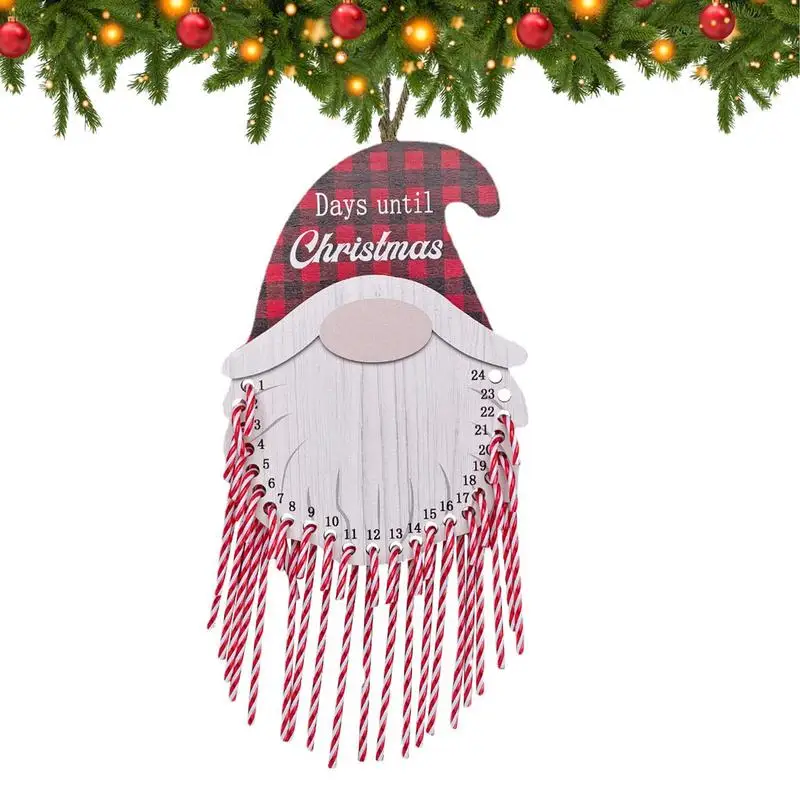 عيد الميلاد العد التنازلي التقويم ، حلوى قصب مع الخشب العد التنازلي المجلس ، التفاعلية مكافحة تتلاشى ديكور عيد الميلاد ، 24 قطعة