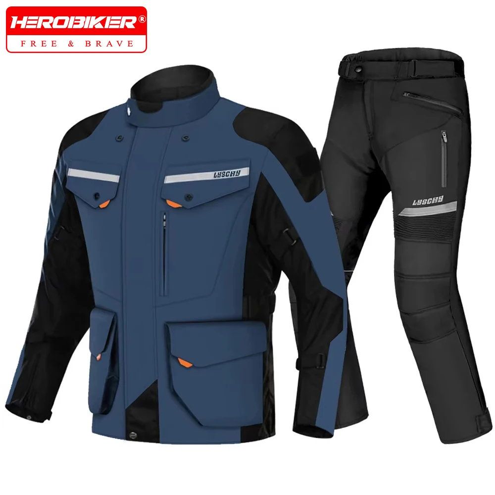 

Motorcycle Riding Suit Men's Waterproof Motor Jacket Suit Cold-proof Motocross Riding Clothes CE Certified Protective Equipment