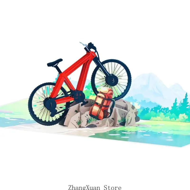 3D-Mountainbike-Grußkarten-Set für Nachrichten und Geschenke, 3XUF – Detail 5
