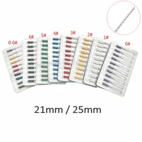 Broches de púas para limpieza de conducto radicular endodóntico Dental, limas de uso manual, 21mm, 25mm, 0-6 #