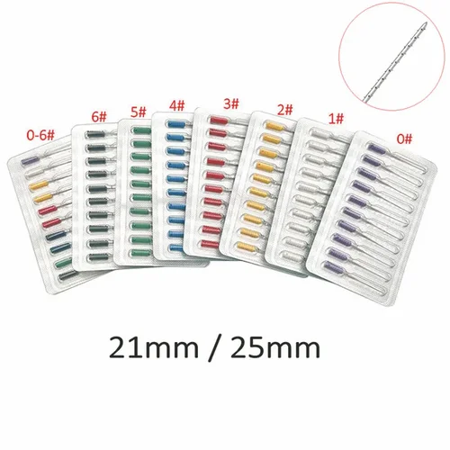 Broches de púas para limpieza de conducto radicular endodóntico Dental, limas de uso manual, 21mm, 25mm, 0-6 #