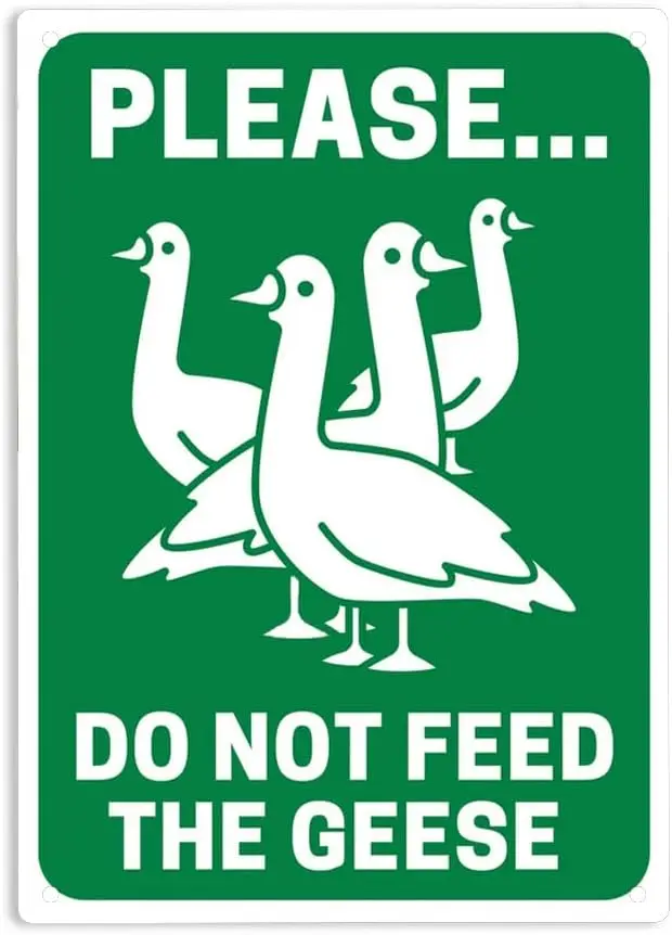 Please Do Not Feed the Gesse Sign Metal Tin Sign, Funny Geese Keepsake Duck Warning Poster for Home Office Garden Farm Park sign