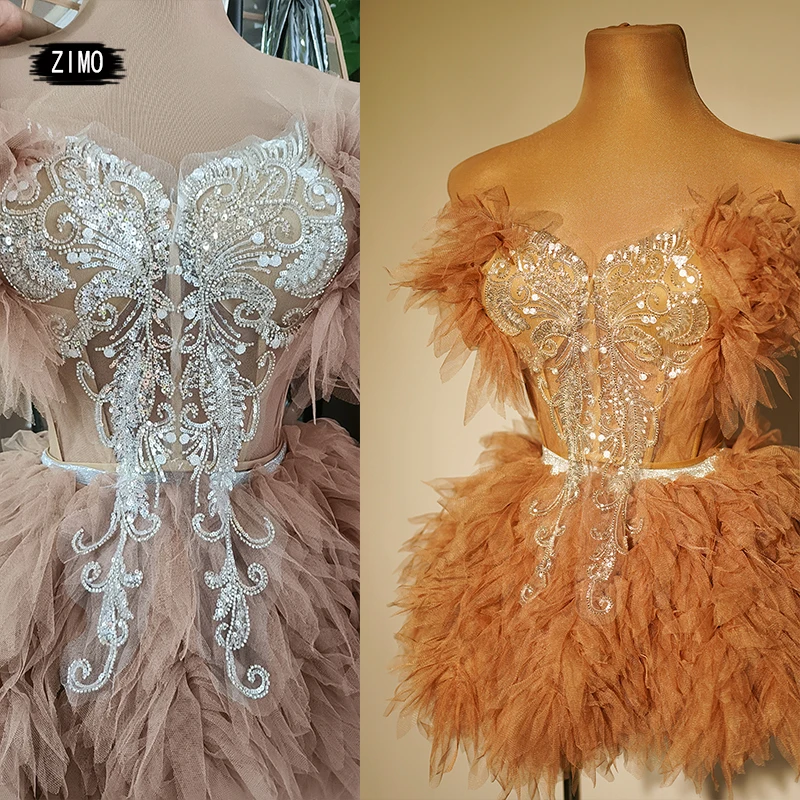 Moda sexy lantejoulas malha sem costas vestido de noite feminino palco desempenho roupas festa aniversário dança drag queen trajes personalizados