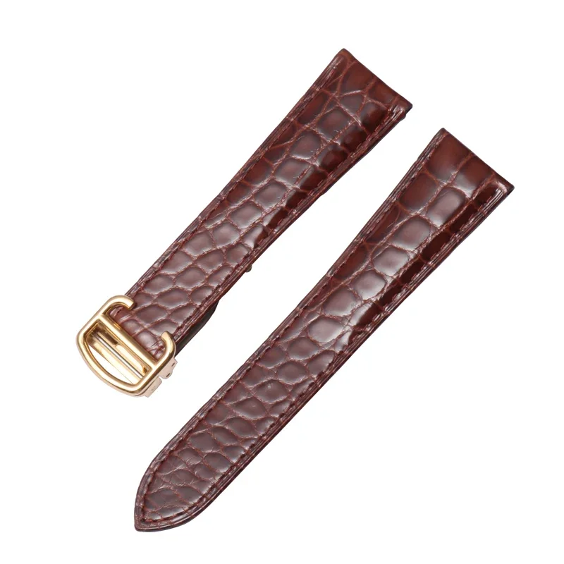 Alligator Genuine Leather Watch Strap 16mm 18mm 20mm 22mm For Cartier Solo Tank  London Calibo Leather Watch Band Men And Women view 5