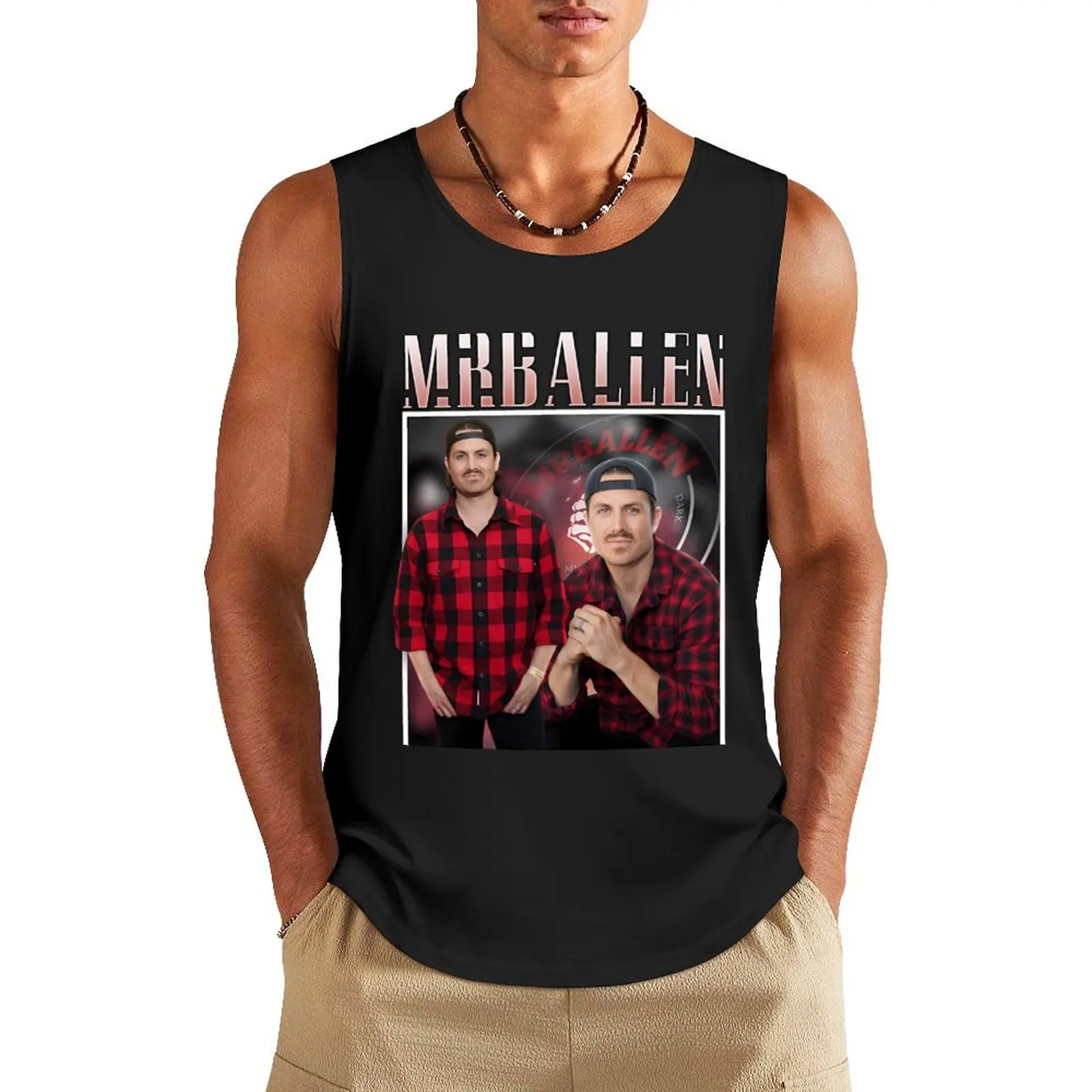 

Mrballen Vintage T Shirt Tank Top fashion 2025 man Gym wear sleeveless vest men Men's vest
