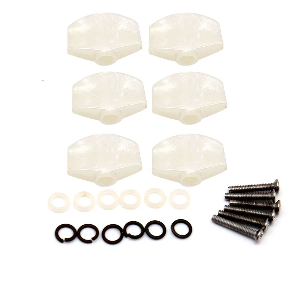 6pcs Guitar Tuners Machine Head Buttons Plastic Tuning Key Square Buttons
