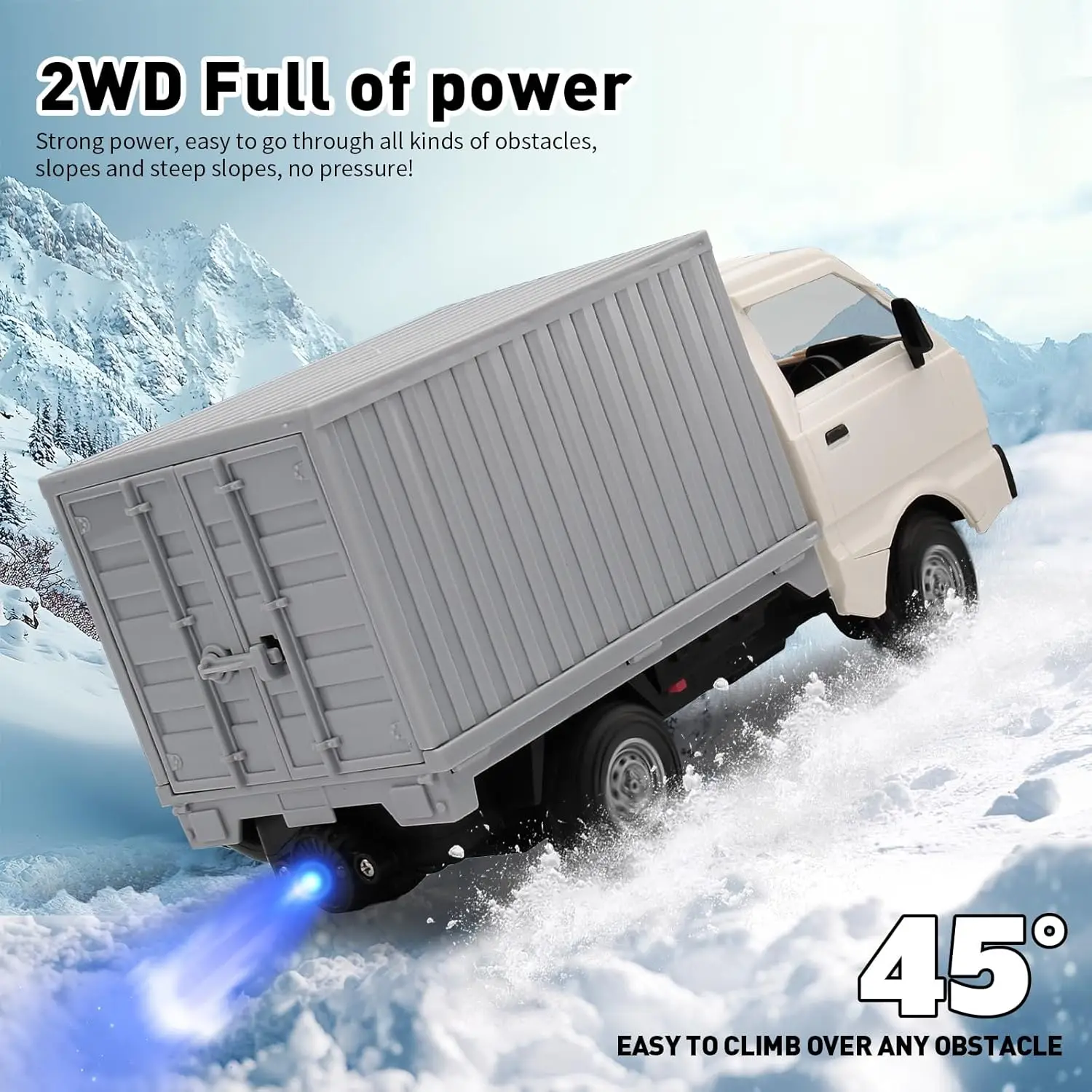 KF21 RC Truck 1:16 2,4 GHz RC Car Simulation Drift Climbing Truck mit Spray und LED-Leuchten RC Electric Truck Modell Jungenspielzeug
