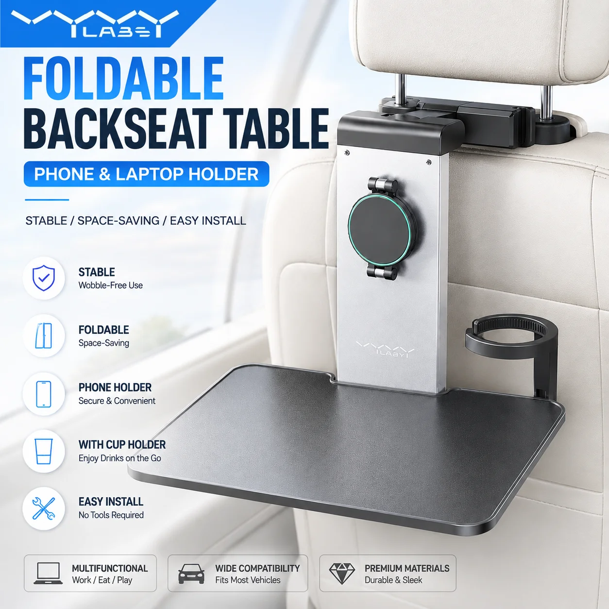 Desk Setup Ideas - Vyvylabs Stolik na tylne siedzenie samochodu,
