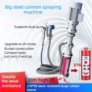 Dual-Head 3kW Brushless Sprayer for Real Stone & Putty, Portable High Pressure