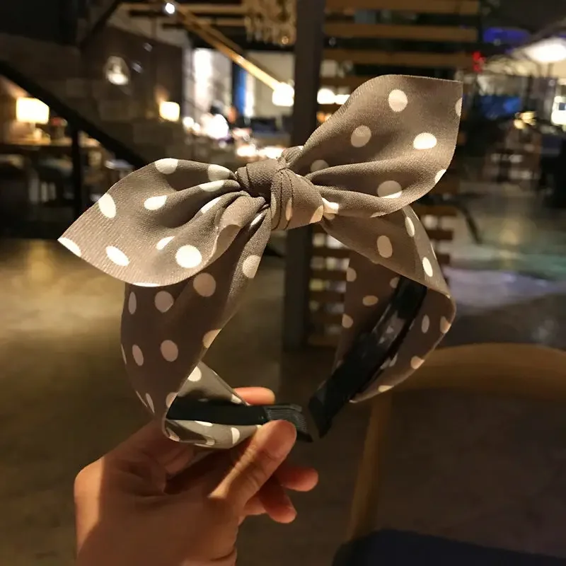 Hair Accessories Women\'s Headband Bow Knot Sweet Korean Style Polka Dot Hairband Cute Hair Hoop Headwear Headdress Girl Gifts