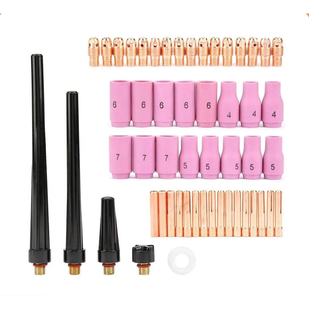 Welding Torch Parts, 53pcs TIG Welding Torch Body Parts Gas Lens Nozzle Collet Cup Kit For WP-9 20 25