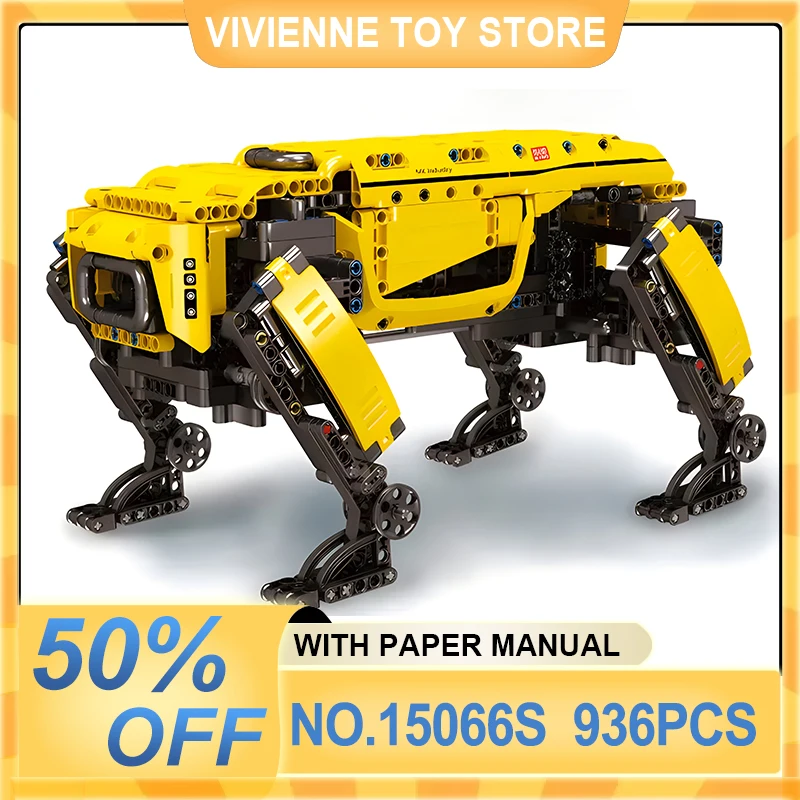 MOULD KING 15066S MOC Technical Robot Dog MK Dynamics Model Building Blocks Bricks Puzzle Assembly Toys Christmas Gifts For Kids