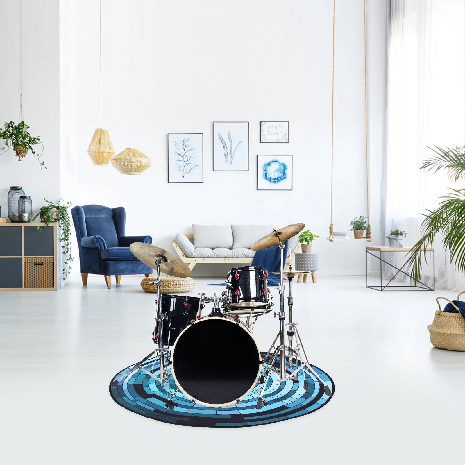 

Thickened Drum Carpet Sound Insulation Anti-Skid Mat Washable Home Decorative Rug For School Concert Professional Use Reusable