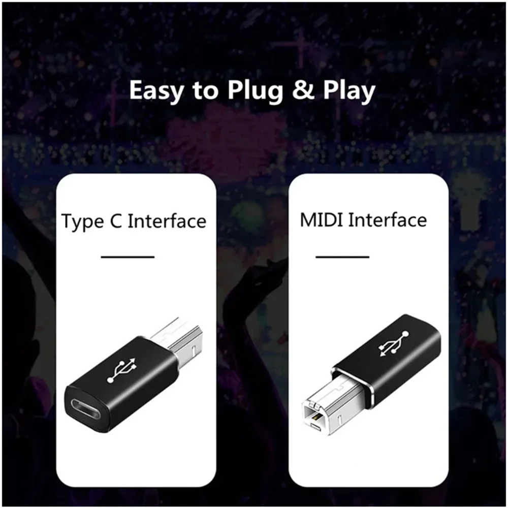 Suitable for type-c to square usb adapter electric piano electronic printer adapter TYPE-C female head to MIDI head drum