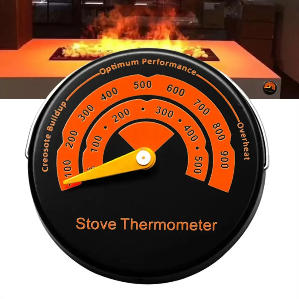 Magnetic Fireplace Fan Stove Thermometer 0~500 Temperature Gauge Tool For Log Wood Burner Barbecue Oven Stove Burn Indicator