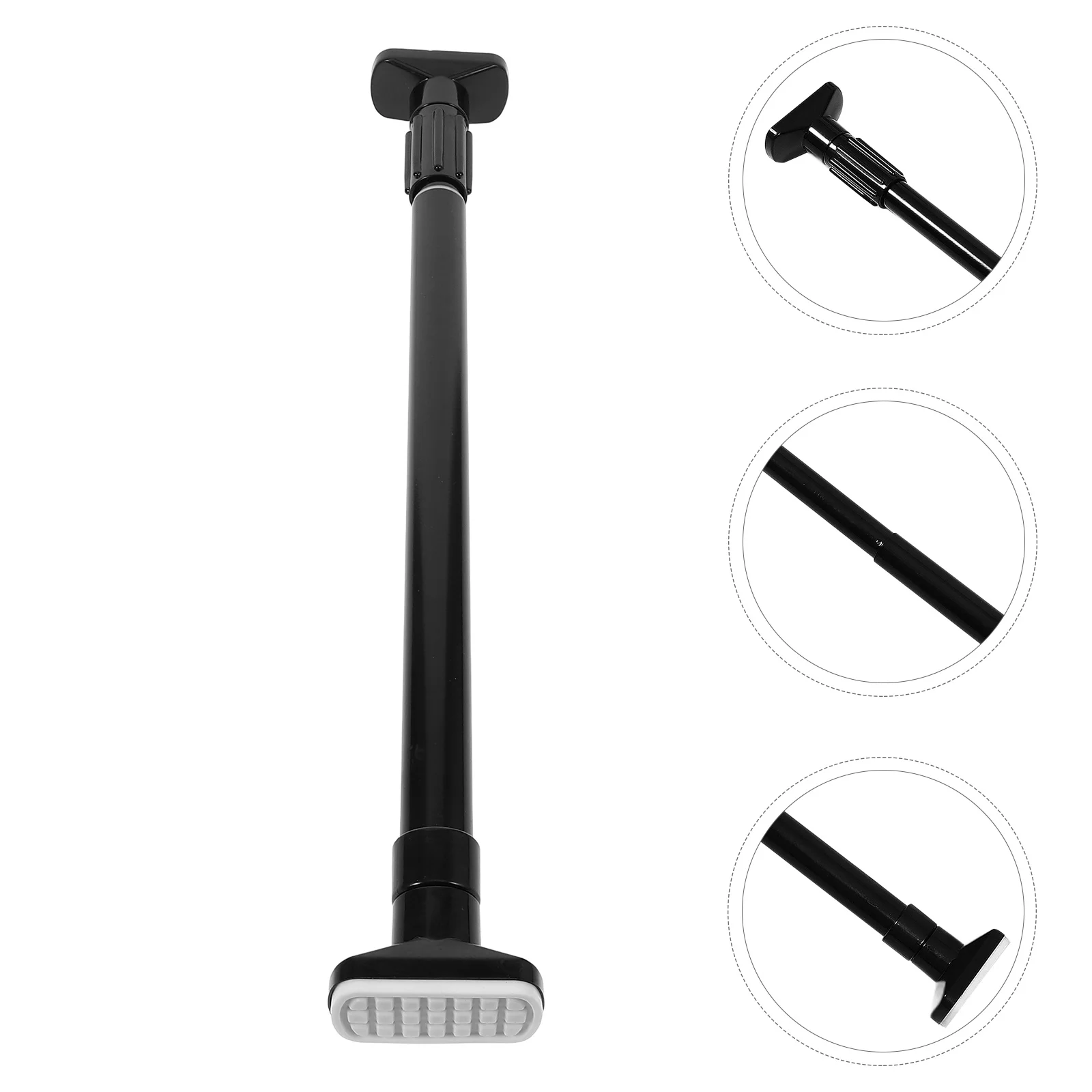 

Clothes Rail Shower Curtain Pole Multipurpose Closet Rod Tension Stainless Steel Black Wardrobe Door Telescopic