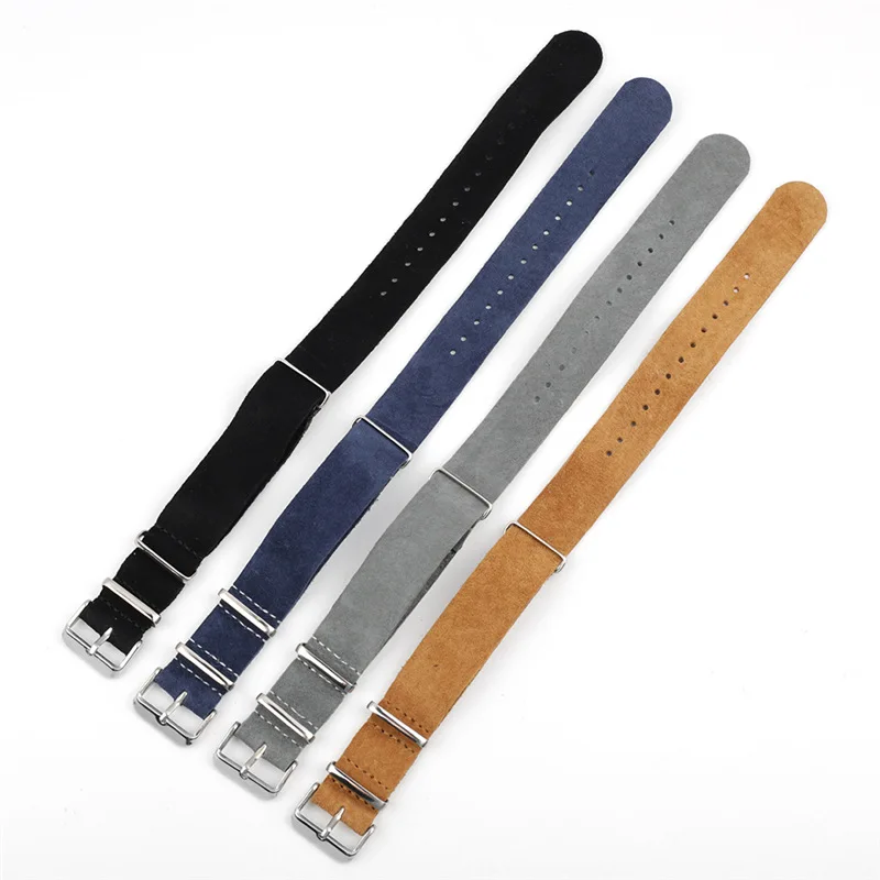 Frosted leather wristband 18 20 22 24mm soft cowhide leather strap