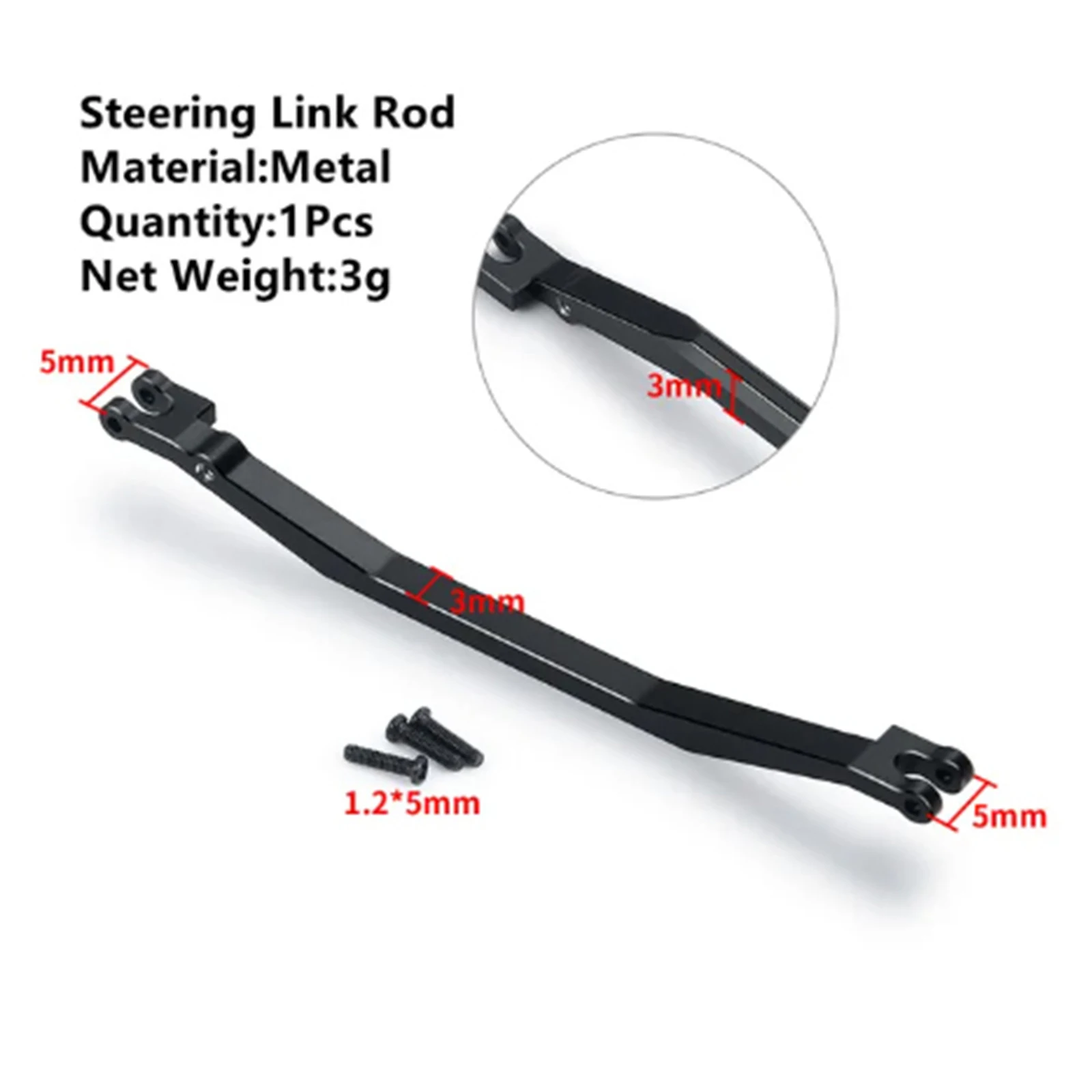 

RCGOFOLLOW Steering Link Rod Linkage Pull Rod For Kyosho Mini-Z 4x4 1/18 Jimny 1/24 Wrangler Rubicon Hilux RC Crawler Upgrade