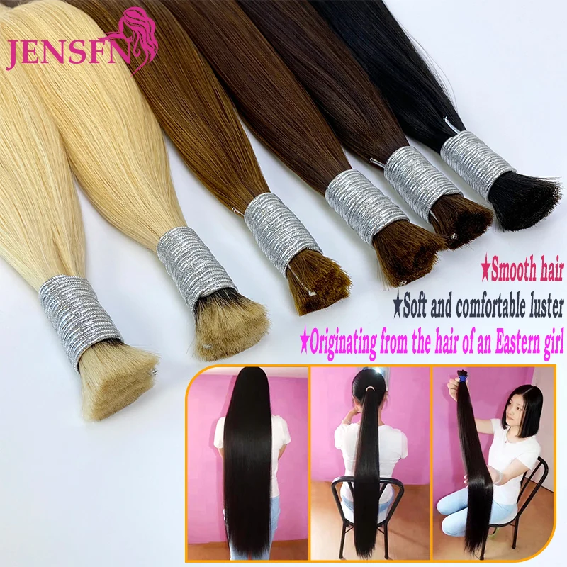 JENSFN  Bulk Hair Extensions 100% really Human Hair Straight  16