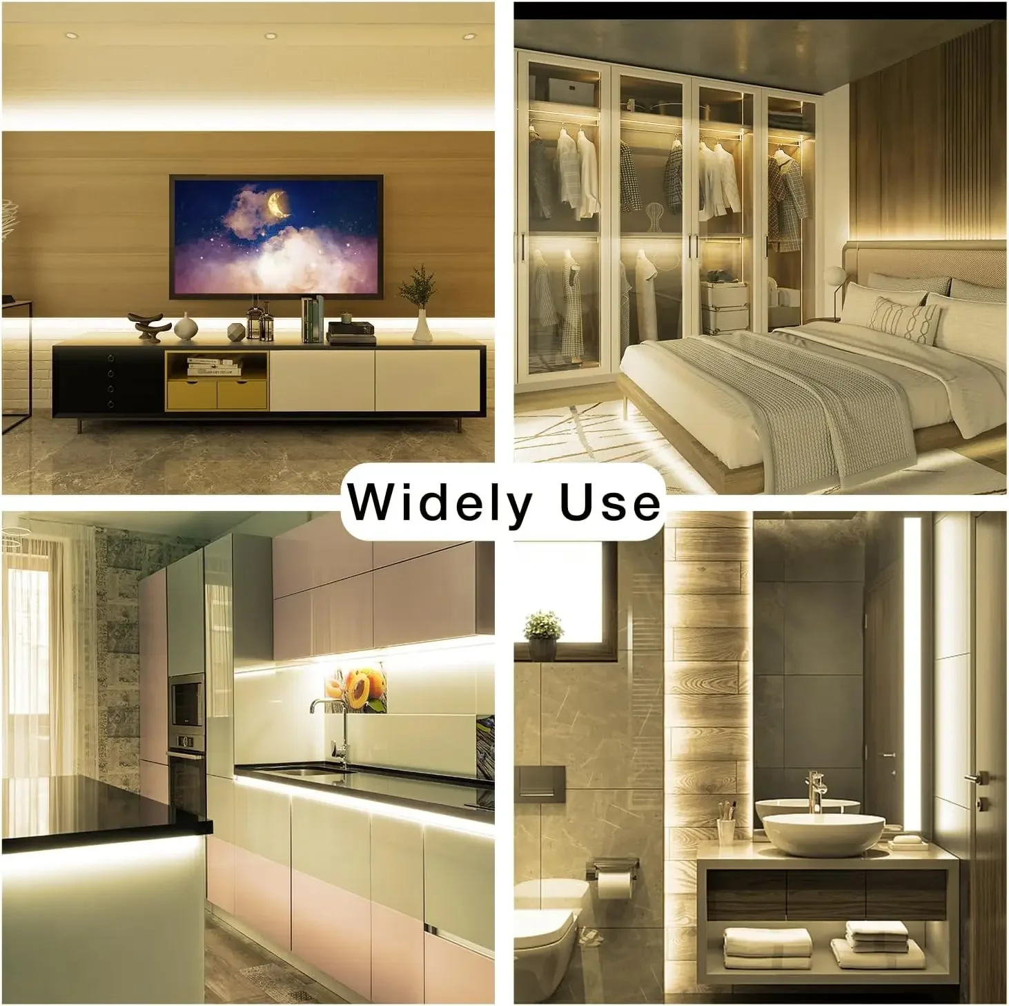 Light Strips with Remote and App, 6500 K Dimmable LED Tape Light, Indoor COB LED Lights for Bedroom DIY Lighting image 2
