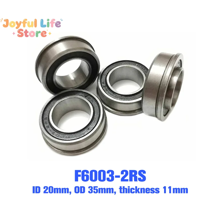 Hot 1PCS F6003-20-2RS 20x35x11 Flange Deep Groove Trolley Ball Bearing Sealed Wheelbarrow