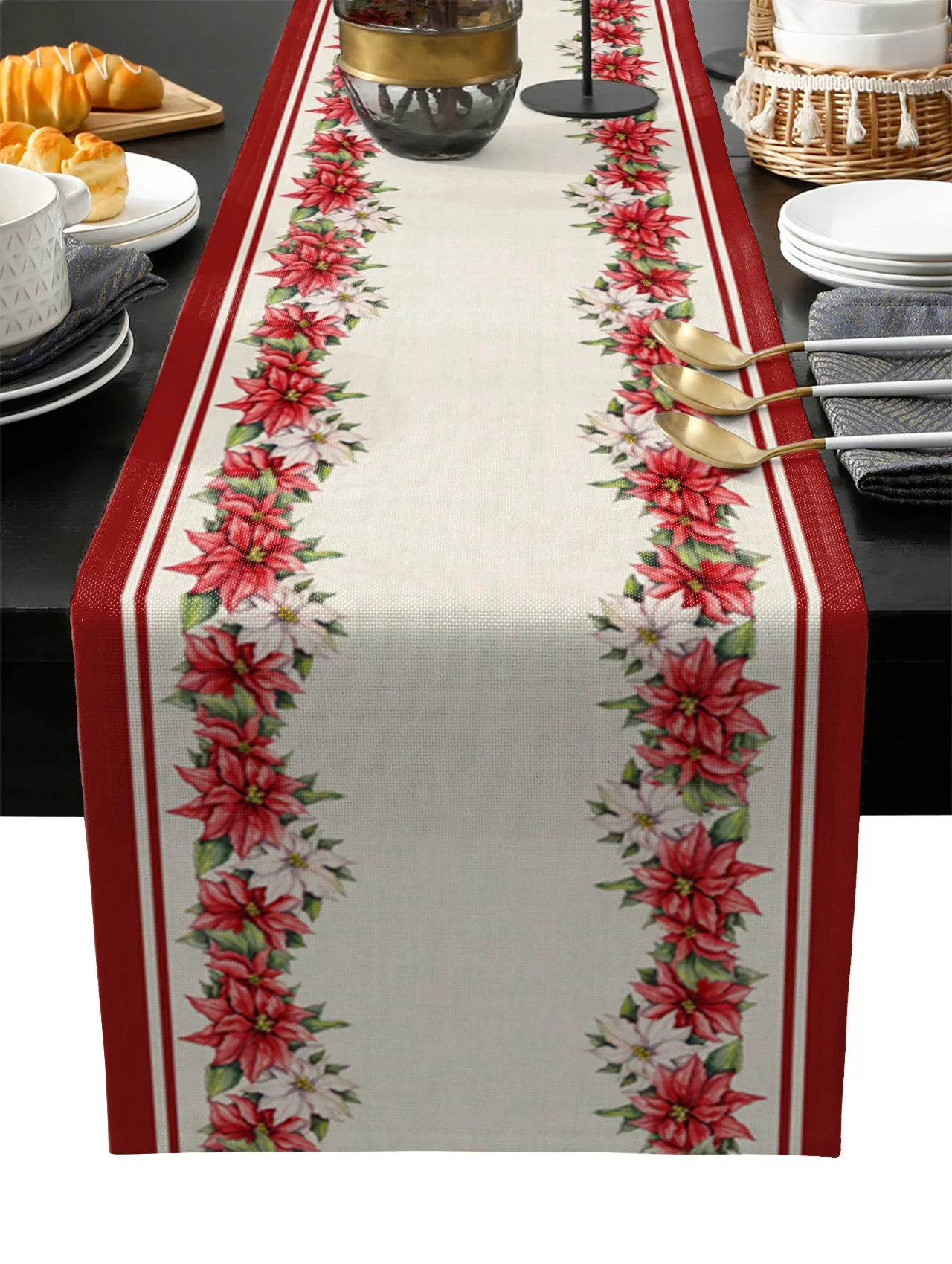 

Christmas Safflower Table Runner Wedding Festival Table Decoration Home Decor Kitchen Table Runners Placemats