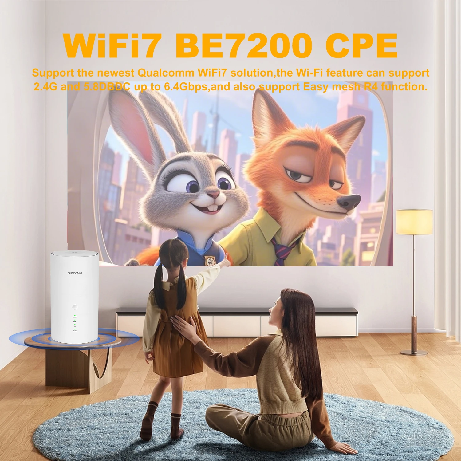 التخصيص 5G CPE راوتر NR SA NSA BE7200 TS9 هوائي RJ11 منفذ VoIP WiFi 7 ثنائي النطاق سهل شبكة NFC CPE 5G #5