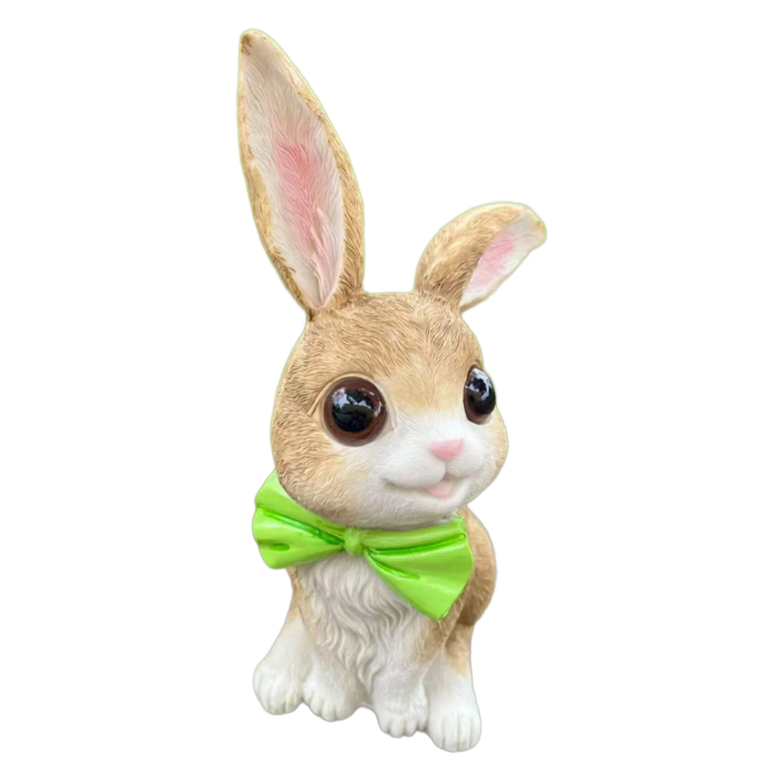 Resin Rabbit-Figurine with Flocking Finish for Home Garden Decoration