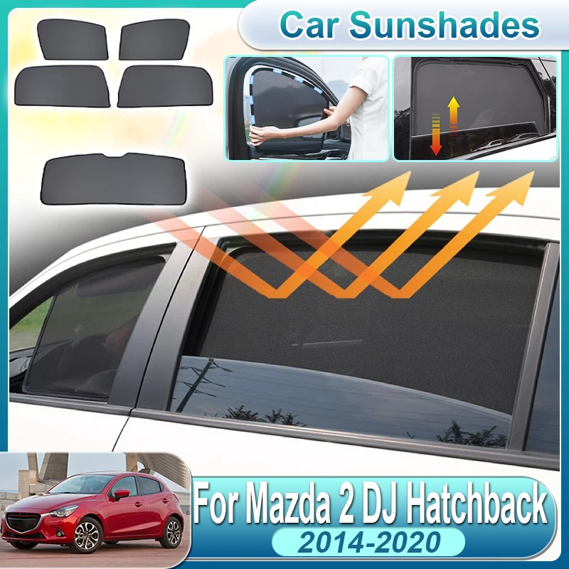 

For Mazda 2 DJ 2014-2020 Hatchback Demio Curtain-Style Mesh Sunshade Windshield Rear Window Car Sun Visor Cover Auto Accessories