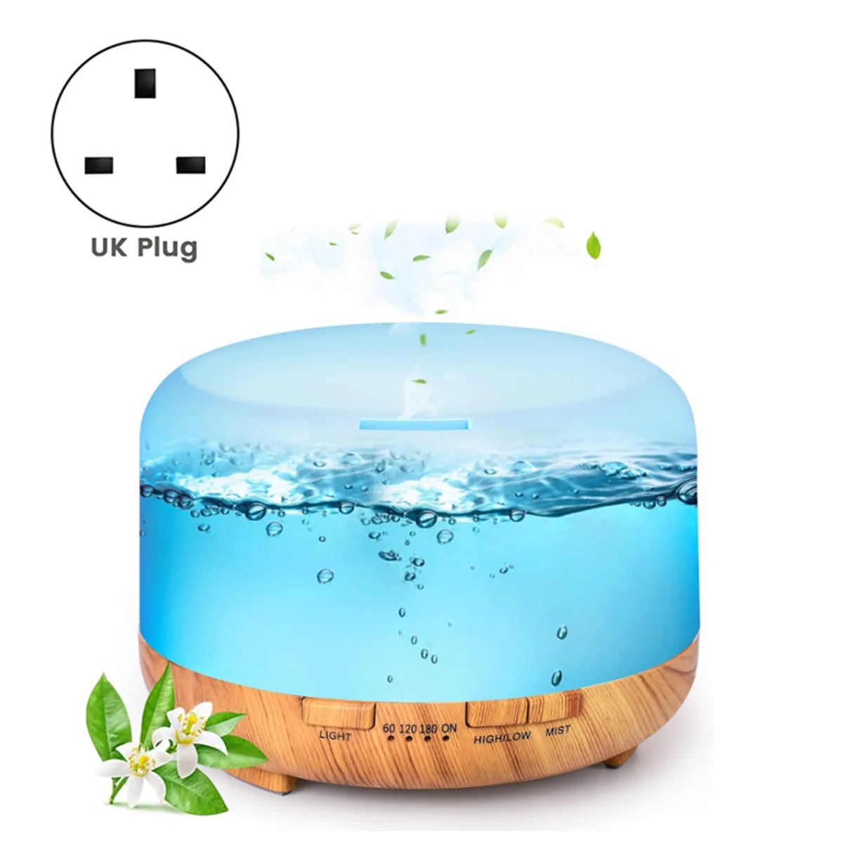 HOT Essential Oil Diffuser 500ml Humidifier Diffusers Aromatherapy Diffuser with Remote Control UK Plug