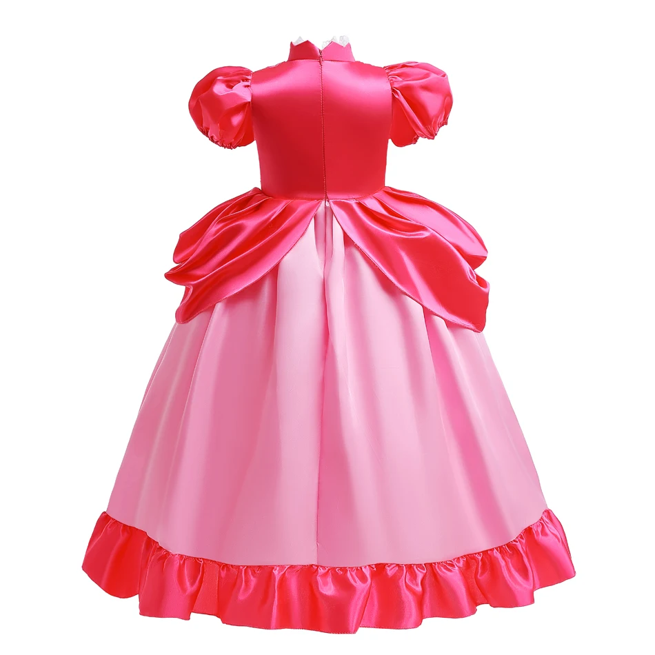 Princess Dress For Girl Halloween Peach Cosplay Costume Kids Birthday Carnival Party Outfits Children Stage Performance Clothes