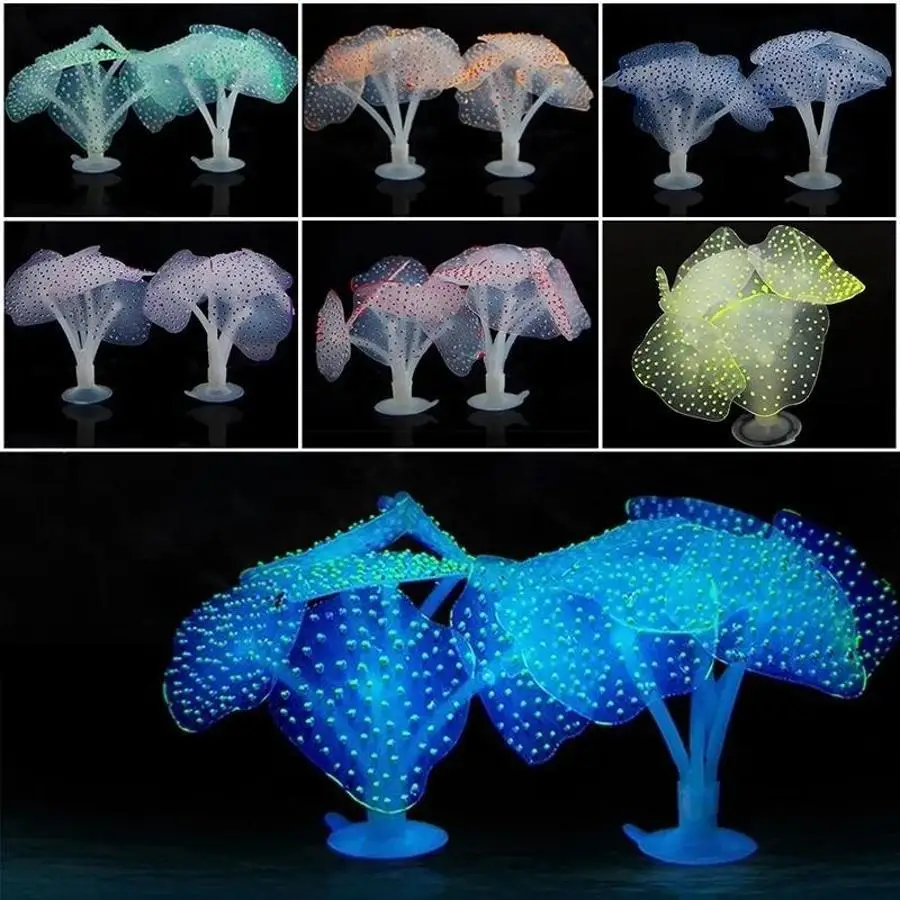 Colorful Aquarium Coral Ornament Silicone Artificial Reef Plant For Fish Tank Aquascaping Underwater Landscape Decor Accessory