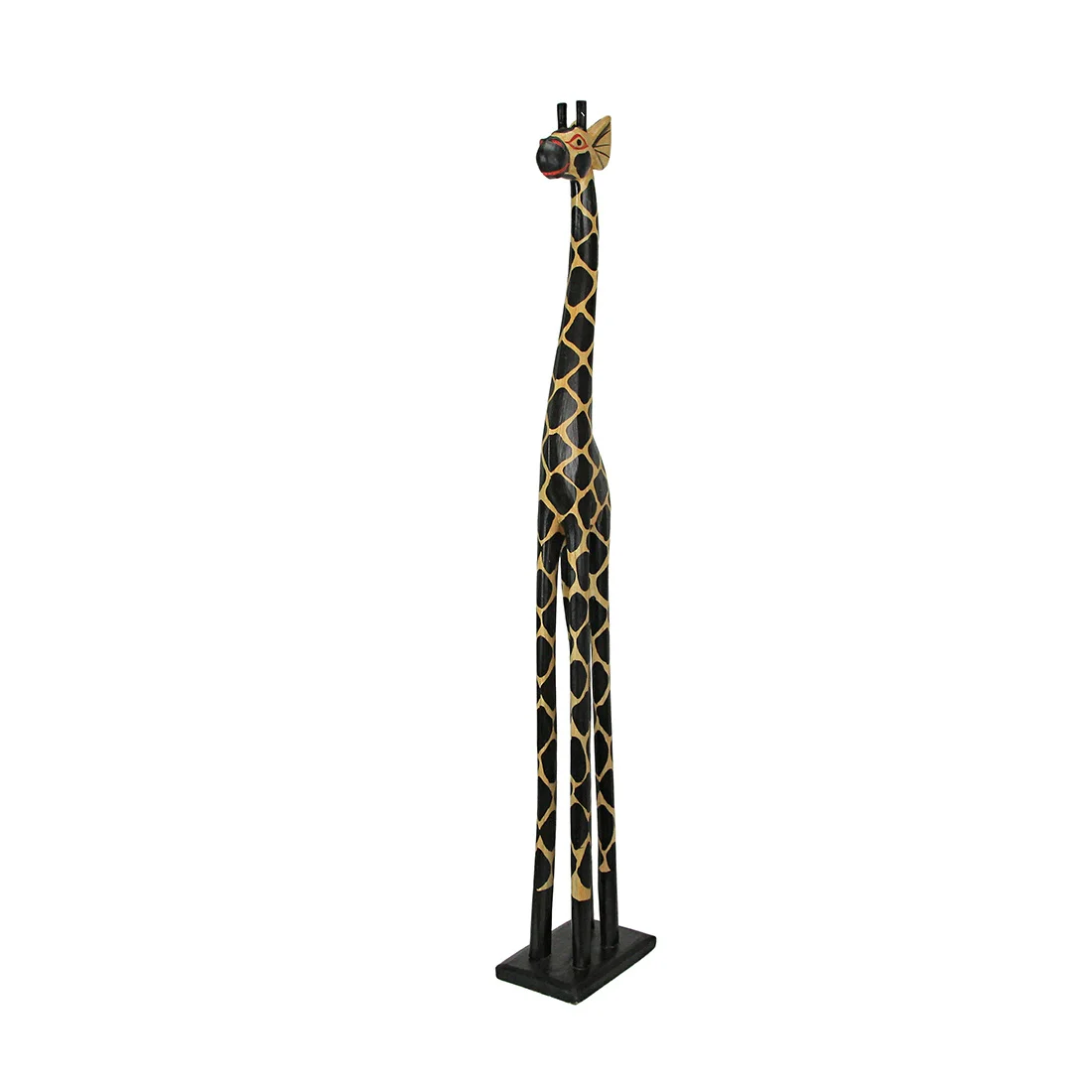 Hand-Carved 36-Inch Wooden Giraffe Sculpture – Natural Brown Finish, Artisan-Made Safari Decor for Living Room, Bedroom or Entry view 3