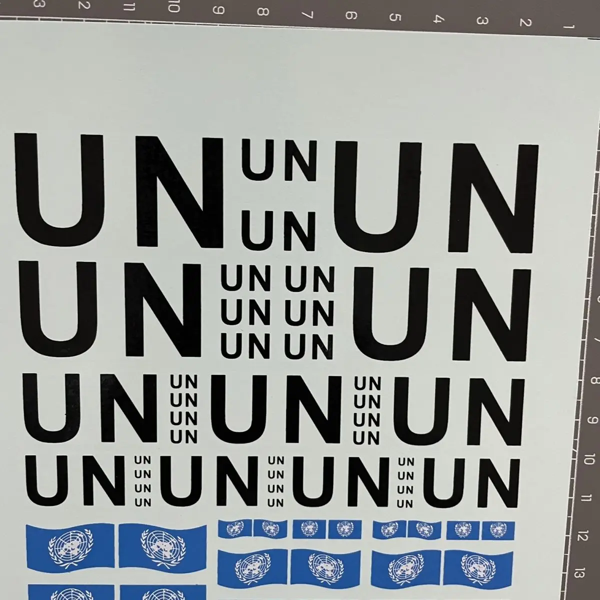 Orlando Model Car Military Truck M01 Armored Vehicle Tank 1:43 35 32 24 18 UN Peacekeeping Forces Water Decal Sticker