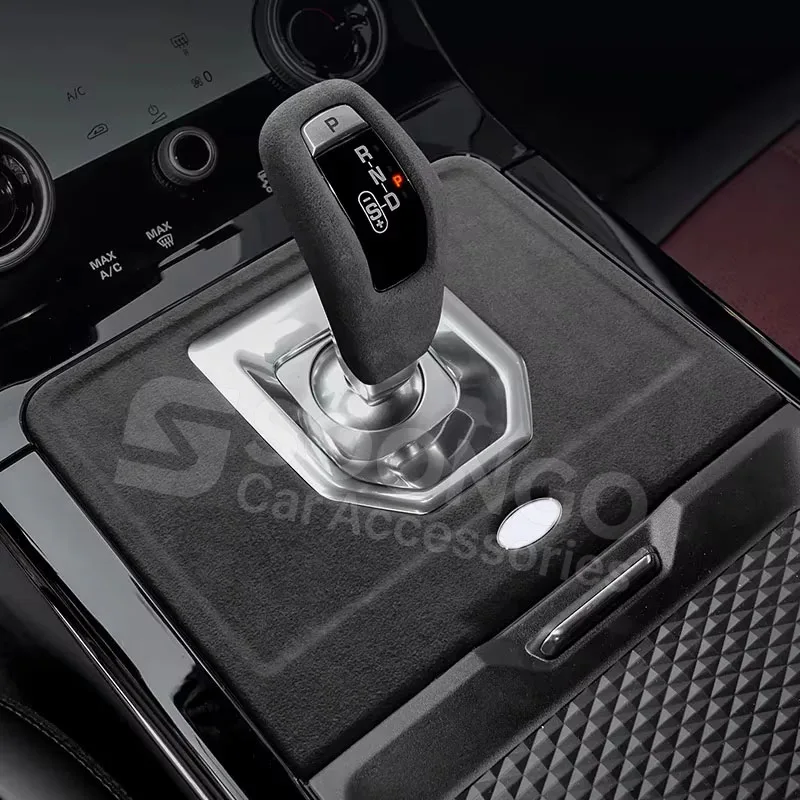 Italian Suede Car Gear Stick Shift Knob Cover Panel Pad for Land Rover Range Rover Sport Evoque 2020-2023 Interior Accessories - view 3