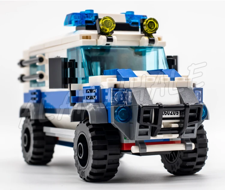 424 stks Stad Cop Sky Diamond Heist Helikopter Gepantserde Transporter Truck 11209 Bouwsteen sets Compatibel Met Model