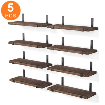 5-Tier Floating Wall Shelf with Metal Frame – Heavy-Duty Wall Organizer 1